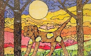 Dog in Landscape, by Richard Jolley 