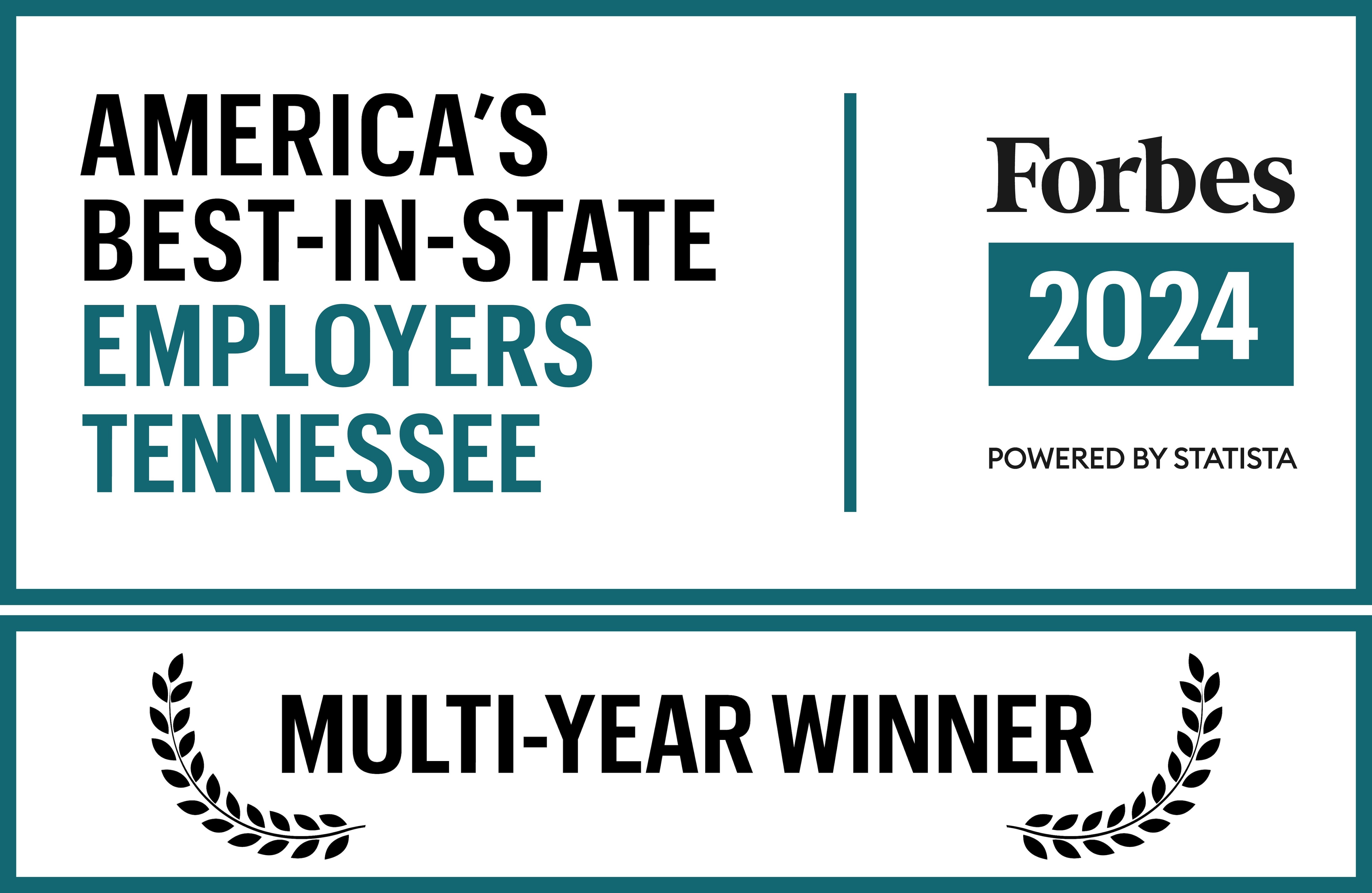 America's Best-in-State Employers, Forbes 2024 - MULTI-YEAR WINNER