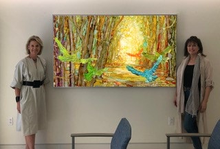 L.:  Carlton Long, Vice President for Institutional Advancement, East TN Children's Hospital and R.: Rachael McCampbell artist.