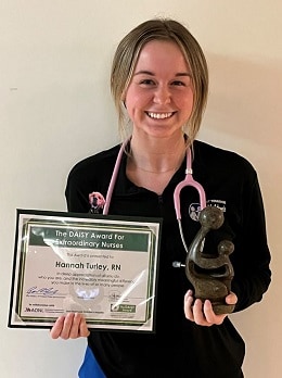 November 2023 DAISY Award winner Hannah Turley (RN - PICU)