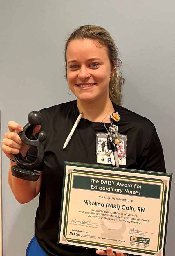 July 2024 DAISY Award winner Niki Cain (RN - NICU)